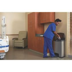 Rubbermaid Slim Jim Step-On Pedal Bin Stainless Steel 50Ltr
