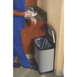 Rubbermaid Slim Jim Step-On Pedal Bin Stainless Steel 50Ltr