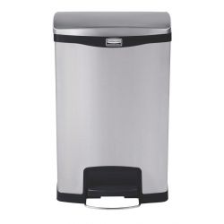 Rubbermaid Slim Jim Step-On Pedal Bin Stainless Steel 50Ltr