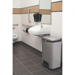 Rubbermaid Slim Jim Step-On Pedal Bin Stainless Steel 90Ltr