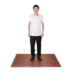 Jantex Rubber Grease Resistant Anti Fatigue Mat Red 1500 x 900mm