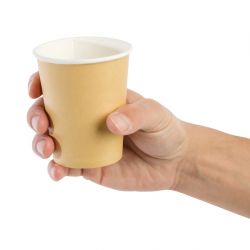 Fiesta Recyclable Coffee Cups Single Wall Kraft 225ml / 8oz (50 Pack)
