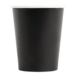 Fiesta Recyclable Coffee Cups Single Wall Black 225ml / 8oz (50 Pack)