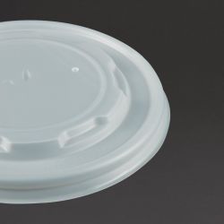 Vegware Compostable Hot Food Pot Flat Lids 350ml / 12oz and 455ml / 16oz (500 pack)