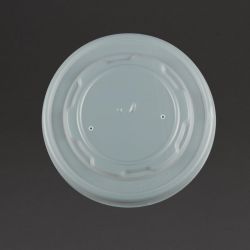 Vegware Compostable Hot Food Pot Flat Lids 350ml / 12oz and 455ml / 16oz (500 pack)