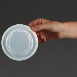 Vegware Compostable Hot Food Pot Flat Lids 350ml / 12oz and 455ml / 16oz (500 pack)