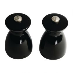 Olympia Salt and Pepper Mill Set Black and Chrome