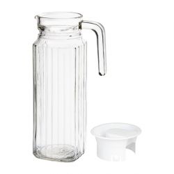 Olympia Ribbed Glass Jugs 1Ltr (6 Pack)