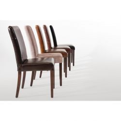 Bolero Faux Leather Dining Chair Antique Brown (2 pack)