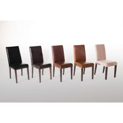 Bolero Faux Leather Dining Chair Antique Brown (2 pack)