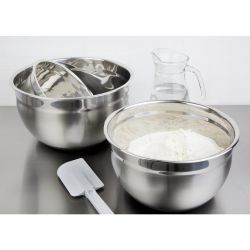 Vogue Stainless Steel Mixing Bowl with Silicone Base 3Ltr
