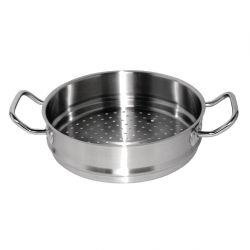 Vogue Stainless Steel & Aluminium Tri-Wall Steamer 24cm