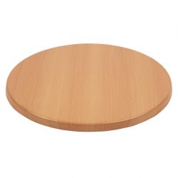 Bolero Pre-drilled Round Tabletop Beech Effect 600mm