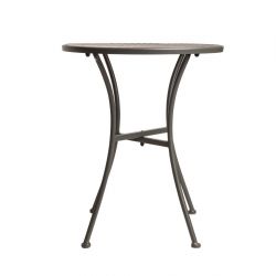 Bolero Round Steel Patterned Bistro Table Grey 600mm