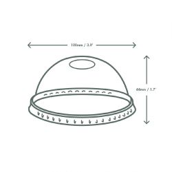 Vegware Compostable Cold Cup Domed Lids 340ml / 12oz and 455ml / 16oz (1000 pack)