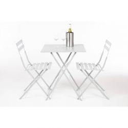Bolero Perth Grey Pavement Style Steel Folding Chairs (2 Pack)