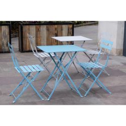Bolero Perth Grey Pavement Style Steel Table Square 600mm