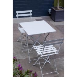 Bolero Perth Grey Pavement Style Steel Table Square 600mm