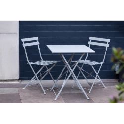 Bolero Perth Grey Pavement Style Steel Table Square 600mm