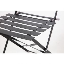 Bolero Perth Black Pavement Style Steel Folding Chairs (2 Pack)