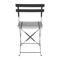 Bolero Perth Black Pavement Style Steel Folding Chairs (2 Pack)