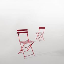 Bolero Perth Red Pavement Style Steel Folding Chairs (Pack 2)