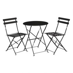 Bolero Perth Black Pavement Style Steel Table Round 600mm