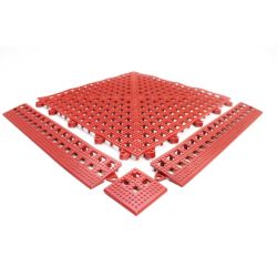 COBA Red Female Edge Flexi-Deck Tiles (3 pack)