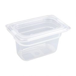 Vogue Polypropylene 1/9 Gastronorm Container with Lid 100mm (4 pack)