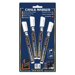 Securit 2mm Liquid Chalk Pens White (4 pack)