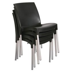 Stacking Bistro Side Chairs Black (4 pack)