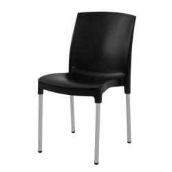 Stacking Bistro Side Chairs Black (4 pack)