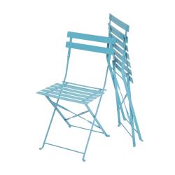Bolero Perth Blue Pavement Style Steel Folding Chairs (2 pack)