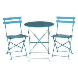 Bolero Perth Blue Pavement Style Steel Table Round 600mm