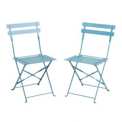 Bolero Perth Blue Pavement Style Steel Folding Chairs (2 pack)