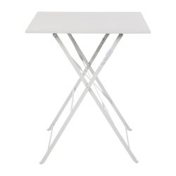 Bolero Perth Grey Pavement Style Steel Table Square 600mm