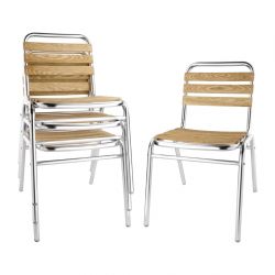 Bolero Aluminium & Ash Bistro Side Chairs (4 Pack)