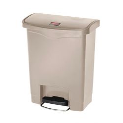 Rubbermaid Slim Jim Front Step-On Pedal Bin Beige 30Ltr