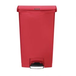 Rubbermaid Slim Jim Step-On Pedal Bin Red 68Ltr