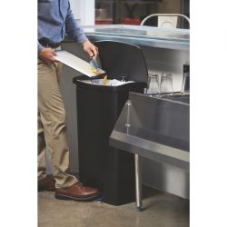 Rubbermaid Slim Jim Front Step-On Pedal Bin Black 68Ltr