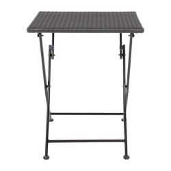 Bolero Square PE Wicker Folding Table Black 600mm