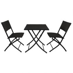 Bolero PE Wicker Folding Chair Set (2 pack)