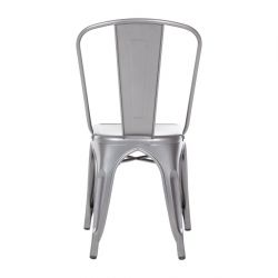 Bolero Bistro Steel Side Chairs Gun Metal Grey (4 pack)