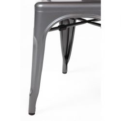 Bolero Bistro Steel Side Chairs Gun Metal Grey (4 pack)