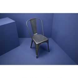 Bolero Bistro Steel Side Chairs Gun Metal Grey (4 pack)