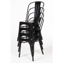 Bolero Bistro SteelSide Chairs Black (4 pack)
