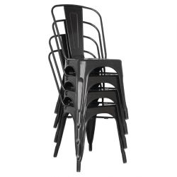 Bolero Bistro SteelSide Chairs Black (4 pack)