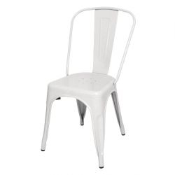 Bolero Bistro Steel Side Chair White (4 pack)