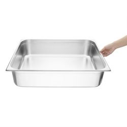 Vogue Stainless Steel 2/1 Gastronorm Tray