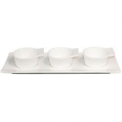 Olympia Lumina Winged Ramekin Dish White 70mm (6 pack)
